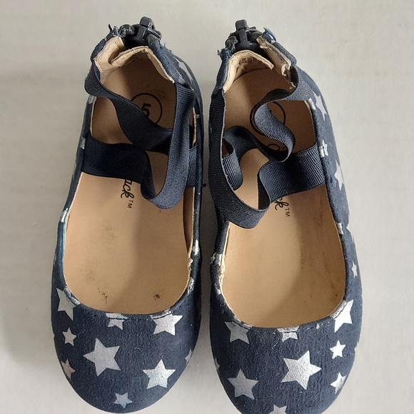 Cat & Jack Girl's Navy Silver Stars Shoes - Picture 5 of 12